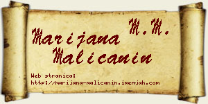 Marijana Malićanin vizit kartica